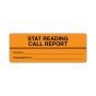 Lab Communication Label (Paper, Permanent) Stat Reading Call  3"x1 1/8" Fluorescent Orange - 1000 per Roll