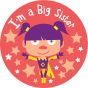 LABEL PEDIATRIC AWARD STICKER, PAPER, REMOVABLE, "I'M A BIG SISTER", PINK, 250 PER ROLL