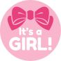 LABEL PEDIATRIC AWARD STICKER, PAPER, REMOVABLE, "IT'S A GIRL!", PINK, 250 PER ROLL