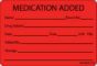 Label Paper Permanent Medication Added, 1" Core, 2" 15/16" x 2, Fl. Red, 333 per Roll