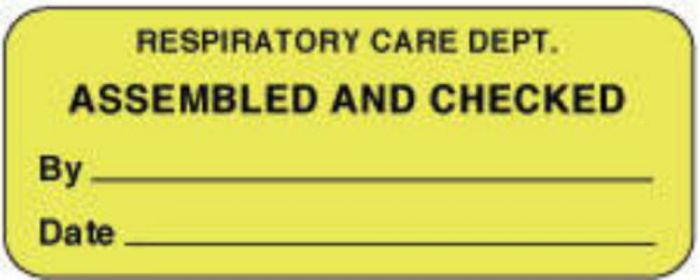 Label Paper Permanent Respiratory Care 2 1/4" x 7/8", Fl. Yellow, 1000 per Roll