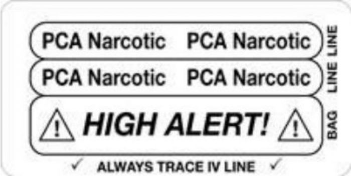 IV Label Piggyback Paper Permanent Pca Narcotic Pca 3" Core 1 1/2"x3 White 1000 per Roll