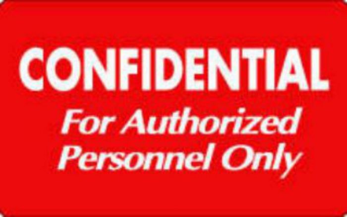 Label Paper Permanent Confidential for 3" Core 4"x2 1/2" Red 500 per Roll