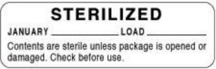 Label Paper Permanent Sterilized January 2 7/8" x 7/8", White, 1000 per Roll