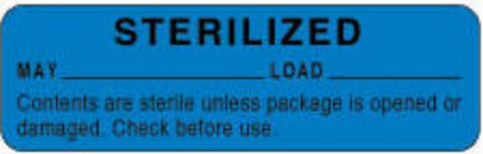 Label Paper Permanent Sterilized May 2 7/8" x 7/8", Blue, 1000 per Roll