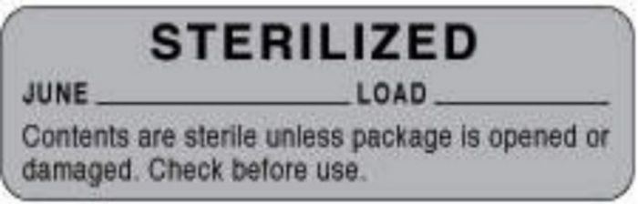 Label Paper Permanent Sterilized June 2 7/8" x 7/8", Gray, 1000 per Roll