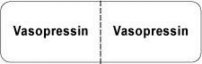IV Label Wraparound Paper Permanent Vasopressin |  2 7/8"x7/8" White 1000 per Roll