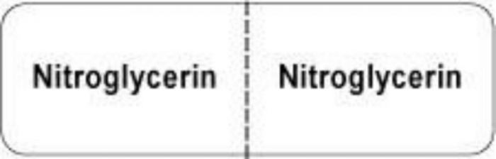 IV Label Wraparound Paper Permanent Nitroglycerin |  2 7/8"x7/8" White 1000 per Roll