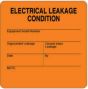 Label Paper Permanent Electrical Leakage  2 1/2"x2 1/2" Fl. Orange 500 per Roll