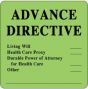 Label Paper Permanent Advance Directive 1 1/2" Core 2 1/2" X 2 1/2" Fl. Green 500 Per Roll