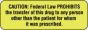 Communication Label (Paper, Permanent) Caution: Federal Law 1 1/2" x 1/2" Fluorescent Yellow - 1000 per Roll