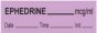 Anesthesia Tape with Date, Time & Initial (Removable) Ephedrine mcg/ml 1/2" x 500" - 333 Imprints - Violet - 500 Inches per Roll