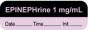 Anesthesia Label with Date, Time & Initial | Tall-Man Lettering (Paper, Permanent) "Epinephrine 1 mg/ml" 1 1/2" x 1/2" Violet and Black - 1000 per Roll