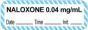 Anesthesia Label with Date, Time & Initial (Paper, Permanent) "Naloxone 0.04 mg/ml" 1 1/2" x 1/2" White with Blue - 1000 per Roll