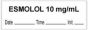 Anesthesia Tape with Date, Time & Initial (Removable) "Esmolol 10 mg/ml" 1/2" x 500" White - 333 Imprints - 500 Inches per Roll