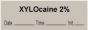 Anesthesia Tape with Date, Time & Initial | Tall-Man Lettering (Removable) "Xylocaine 2%" 1/2" x 500" Gray - 333 Imprints - 500 Inches per Roll