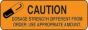 Communication Label (Paper, Permanent) Caution Dosage 1 1/2" x 1/2" Fluorescent Orange - 1000 per Roll