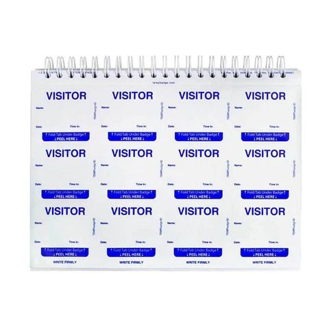 TEMPbadge® Expiring Visitor Badge Log Book, 480 badges