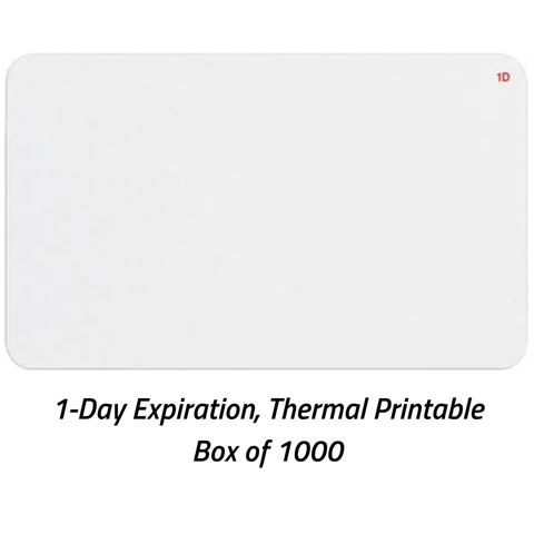 TEMPbadge® Large 1-Day Expiring Visitor Badge FRONT, Thermal Printable, Box of 1000