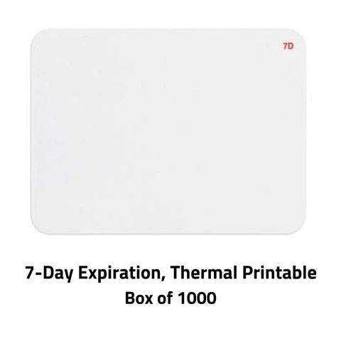 TEMPbadge® 7-Day Expiring Visitor Badge FRONT, Thermal Printable, Box of 1000