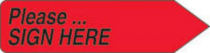 Spee-D-Point™ Flags & Tags "Please...Sign Here" Red Removable 9/16" x 2-1/4", 150 per Pack