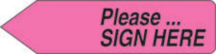 Spee-D-Point™ Flags & Tags "Please...Sign Here" Hot Pink Removable 9/16" x 2-1/4", 150 per Pack