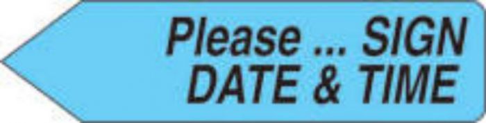 Spee-D-Point™ Flags & Tags "Please...Sign, Date & Time" Blue Removable 9/16" x 2-1/4", 150 per Pack