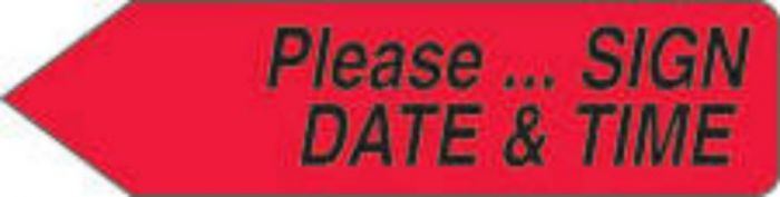 Spee-D-Point™ Flags & Tags "Please...Sign, Date & Time" Red Removable 9/16" x 2-1/4", 150 per Pack