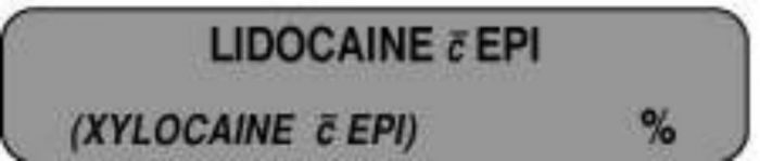 Anesthesia Label (Paper, Permanent) Lidocaine C Epi 1 1/2" x 1/3" Gray - 1000 per Roll