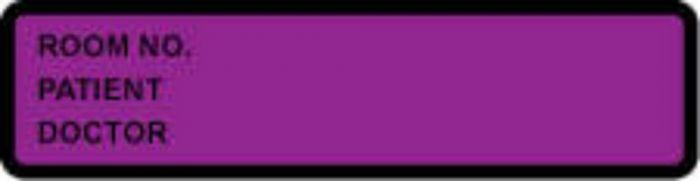 Binder/Chart Label Flex for Vinyl Binders Paper Removable Room No. Patient 1" Core 5 3/8" x 1 3/8" Purple 500 per Roll