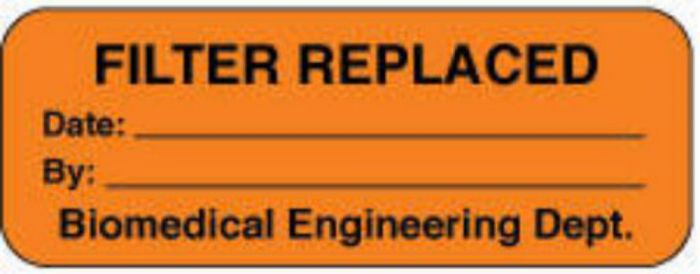 Label Paper Permanent Filter Replaced  2"x3/4" Fl. Orange 1000 per Roll