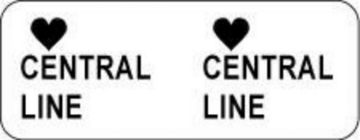 IV Label Wraparound Paper Permanent Central  2 1/4"x7/8" White 1000 per Roll