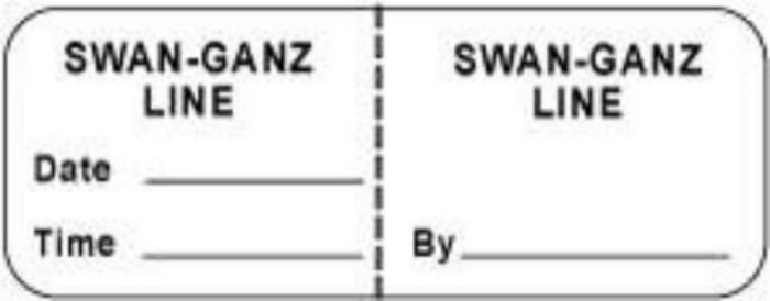 IV Label Wraparound Paper Permanent Swan-ganz |  2"x3/4" White 1000 per Roll