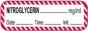 Anesthesia Label with Date, Time & Initial (Paper, Permanent) Nitroglycerin mg/ml 1 1/2" 1 1/2" x 1/2" White with Fluorescent Red - 1000 per Roll