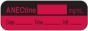 Anesthesia Label with Date, Time & Initial | Tall-Man Lettering (Paper, Permanent) Anectine mg/ml 1 1/2" x 1/2" Fluorescent Red and Black - 1000 per Roll