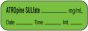 Anesthesia Label with Date, Time & Initial | Tall-Man Lettering (Paper, Permanent) Atropine Sulfate mg/ml 1 1/2" x 1/2" Green - 1000 per Roll