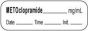 Anesthesia Label with Date, Time & Initial | Tall-Man Lettering (Paper, Permanent) Metoclopramide mg/ml 1 1/2" x 1/2" White - 1000 per Roll