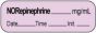 Anesthesia Label with Date, Time & Initial | Tall-Man Lettering (Paper, Permanent) NorEpinephrine mg/ml 1 1/2" x 1/2" Violet - 1000 per Roll