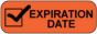 Label Paper Permanent Expiration Date  1 1/2"x1/2" Fl. Orange 1000 per Roll