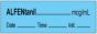 Anesthesia Tape with Date, Time & Initial | Tall-Man Lettering (Removable) Alfentanil mcg/ml 1/2" x 500" - 333 Imprints - Blue - 500 Inches per Roll