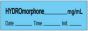 Anesthesia Tape with Date, Time & Initial | Tall-Man Lettering (Removable) Hydromorphone mg/ml 1/2" x 500" - 333 Imprints - Blue - 500 Inches per Roll