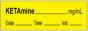 Anesthesia Tape with Date, Time & Initial | Tall-Man Lettering (Removable) Ketamine mg/ml 1/2" x 500" - 333 Imprints - Yellow - 500 Inches per Roll