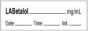 Anesthesia Tape with Date, Time & Initial | Tall-Man Lettering (Removable) Labetalol mg/ml 1/2" x 500" - 333 Imprints - White - 500 Inches per Roll