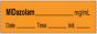 Anesthesia Tape with Date, Time & Initial | Tall-Man Lettering (Removable) Midazolam mg/ml 1/2" x 500" - 333 Imprints - Orange - 500 Inches per Roll