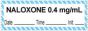 Anesthesia Tape with Date, Time & Initial (Removable) "Naloxone 0.4 mg/ml" 1/2" x 500" White with Blue - 333 Imprints - 500 Inches per Roll