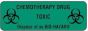 Communication Label (Paper, Permanent) Chemotherapy Drug 1 1/2" x 1/2" Green - 1000 per Roll