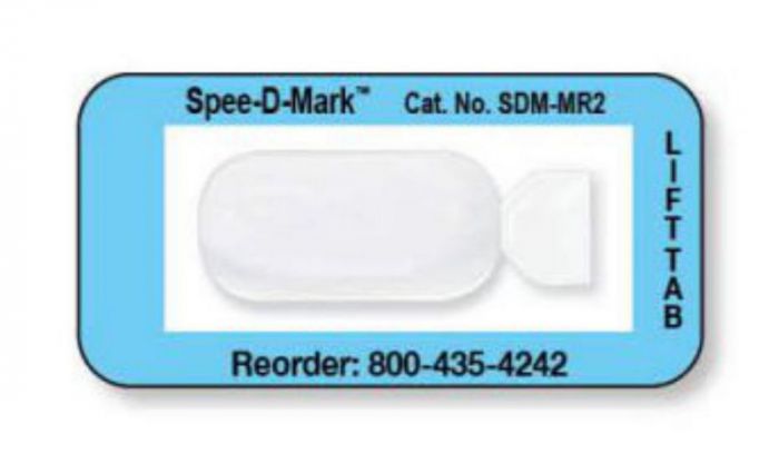 Spee-D-Mark™ MRI Skin Marker, Semi-Opaque, 40 Per Box, Blue, 3/4" Reference Point