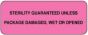 Label Paper Removable Sterility Guaranteed 2 1/4" x 7/8", Fl. Pink, 1000 per Roll