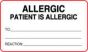 Label Paper Permanent Allergic Patient Is  3"x1 3/4" White with Red 500 per Roll