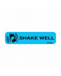 Communication Label (Paper, Permanent) Shake Well 1 9/16" x 3/8" Blue - 500 per Roll, 2 Rolls per Box